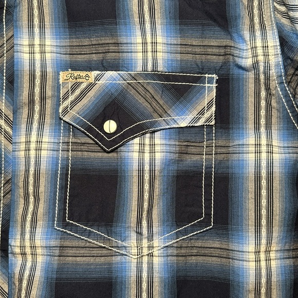 Rafter-C Cowboy Collection Western Long Sleeve Pearl Snap Button Shirt - Large - Picture 6 of 8